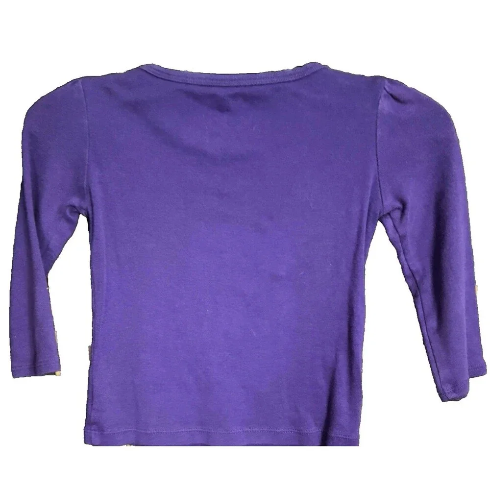 Baby Gap Girls Long Sleeve Purple w/ Gray Logo Top Shirt Cotton 18-24mth